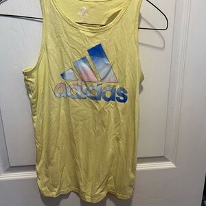 Adidas Yellow Tank Top with Multicolor Logo